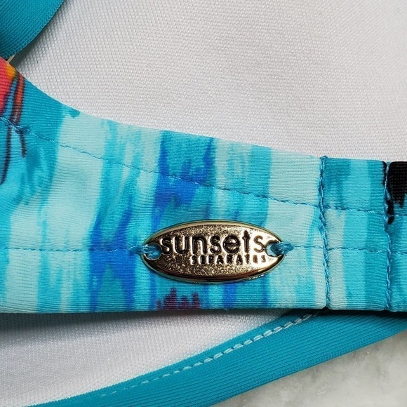 Sunsets Separates Tidal Wave Shirred Bikini Sz L - Picture 9 of 13